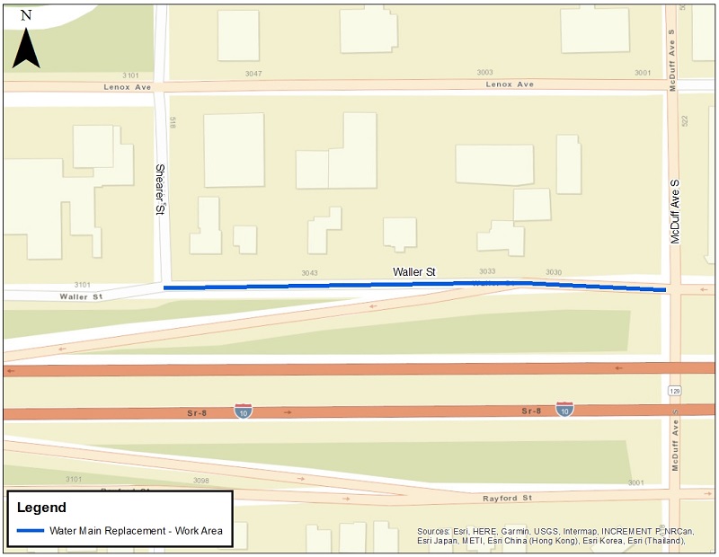 Waller Street Water Improvement Project - Work Area Map